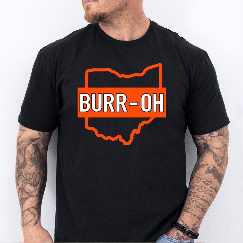 BURR-OH, Cincinnati Football themed Soft Ringspun Pre-shrunk Cotton T-Shirt